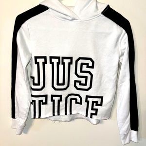 Justice Girls White and Black Sweater
